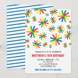 Simple 18th birthday invitations Confetti Boy