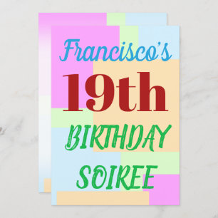 Simple "19th BIRTHDAY SOIREE" Invitation