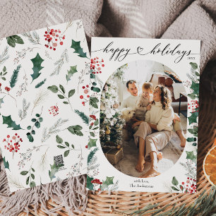 Simple 1 Large Photo Happy Holidays Card