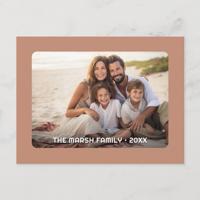 Simple 1 Photo Full Coverage - Chunky Text Overlay Postcard (Front)