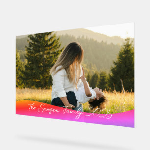 Simple 1 Photo Full Coverage - Script Text Overlay Acrylic Sign