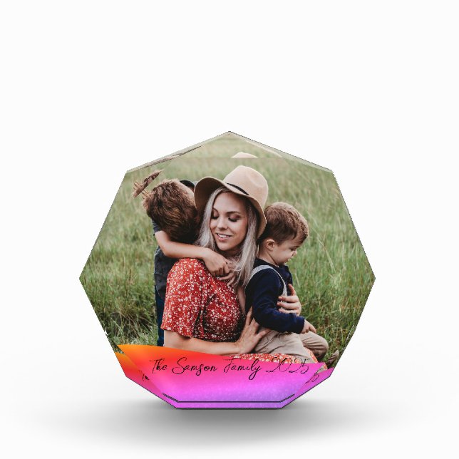Simple 1 Photo Full Coverage - Script Text Overlay Block (Front)