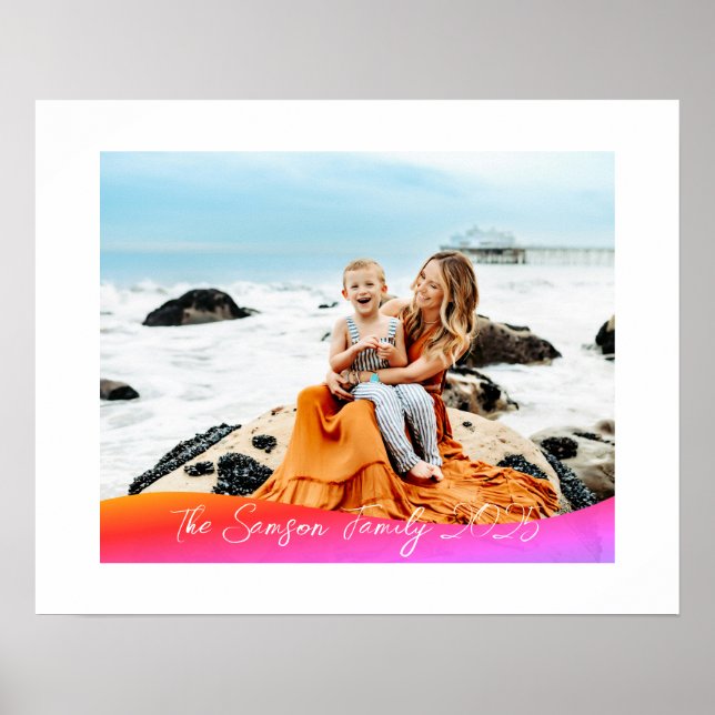 Simple 1 Photo Full Coverage - Script Text Overlay Poster (Front)