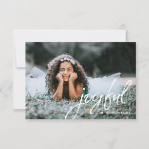 Simple 2018 Christmas Photo   Joyful Card