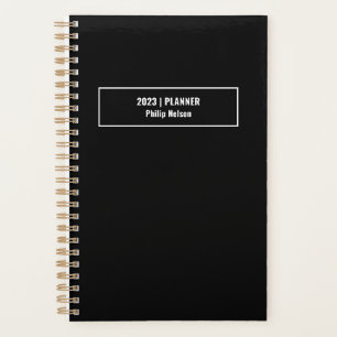 Simple 2023 Classic Black Weekly Monthly Non-Dated Planner