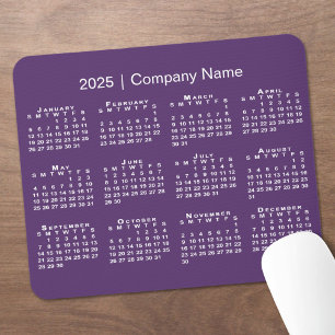 Simple 2025 Calendar Company Name on Purple Mouse Pad