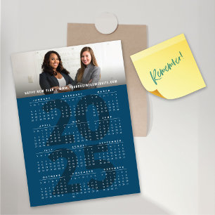 Simple 2025 Calendar Holiday Magnetic Photo Card