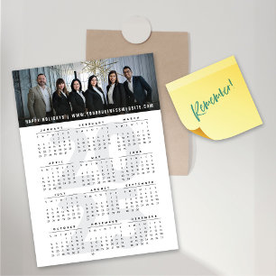 Simple 2025 Calendar Photo Holiday Magnetic Card