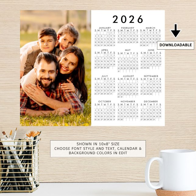 Simple 2026 Calendar One Photo Poster (Creator Uploaded)