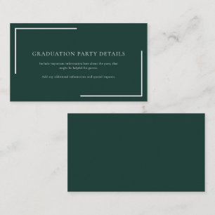 Simple 2026 Graduation Party Green Enclosure Card