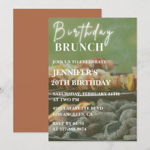 Simple 20th birthday invitations Bbq Backyard 