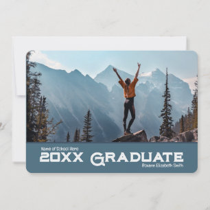 Simple 20xx Graduate 2 Photo Announcement Card