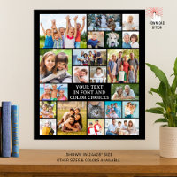 Simple 21 Photo Collage Custom Colour Personalised