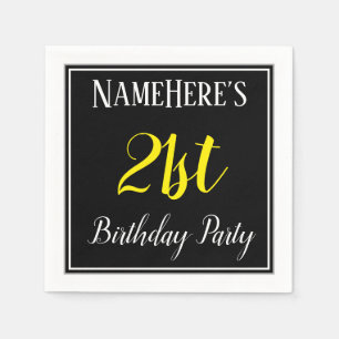 Simple, 21st Birthday Party w/ Custom Name Napkin