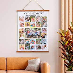 Simple 25 Photo Collage Personalised Custom Hanging Tapestry