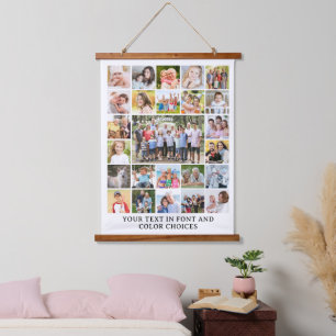 Simple 25 Photo Collage Personalised Custom Hanging Tapestry