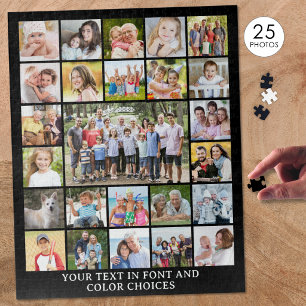 Simple 25 Photo Collage Personalised Custom Jigsaw Puzzle
