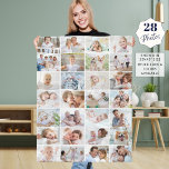 Simple 28 Photo Collage Fleece Blanket<br><div class="desc">Easily create a photo memory keepsake blanket utilising this photo collage template with 28 rectangle pictures versatile to make meaningful, memorable gifts for families or couples or individuals like Grandma or Grandpa, a best friend or of a beloved pet; for a birthday, anniversary, graduation or retirement gift or to create...</div>