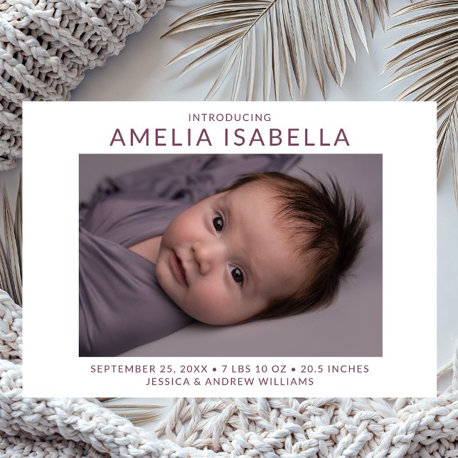Simple 2 Photo Birth  Announcement (Creator Uploaded)