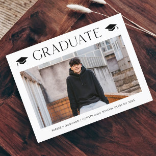 Simple 2 Photo Budget Graduation Invitation