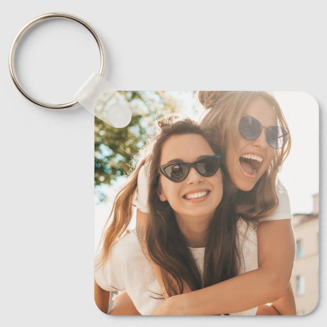 Simple 2 Photo Double-Sided Best Friends Key Ring (Front)