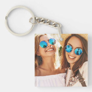 Simple 2 Photo Double-Sided Best Friends Key Ring