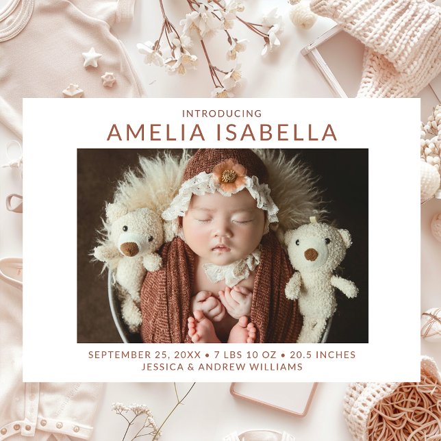 Simple 2 Photo Girl Birth Announcement (Creator Uploaded)