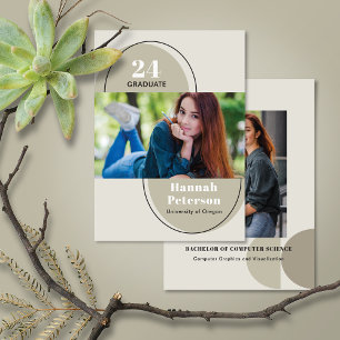 Simple 2 Photo Graduation College Sage Announcement