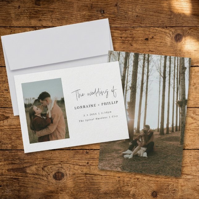 Simple 2 photo modern wedding Invitation (Simple 2 photo modern wedding Invitation.)