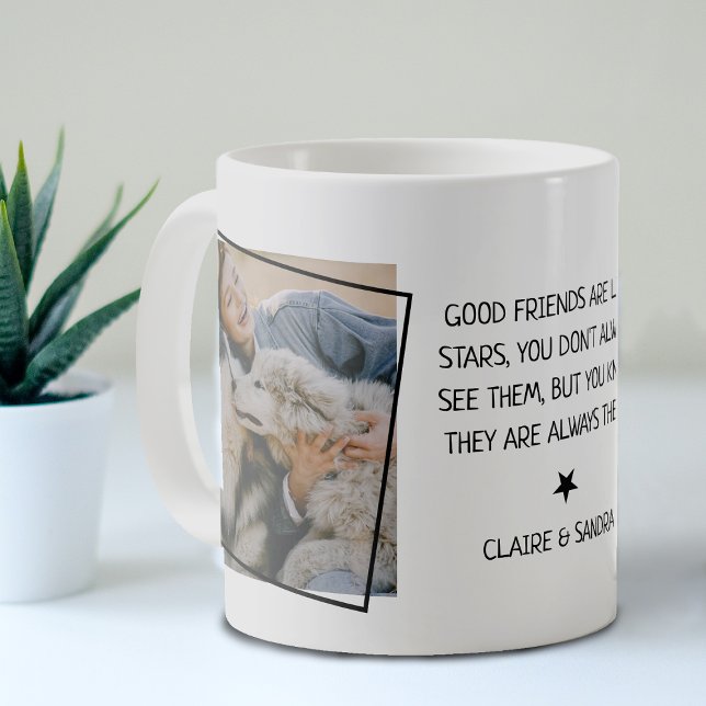 Simple 2 photo & Quote Good Friends Coffee Mug (Creator Uploaded)