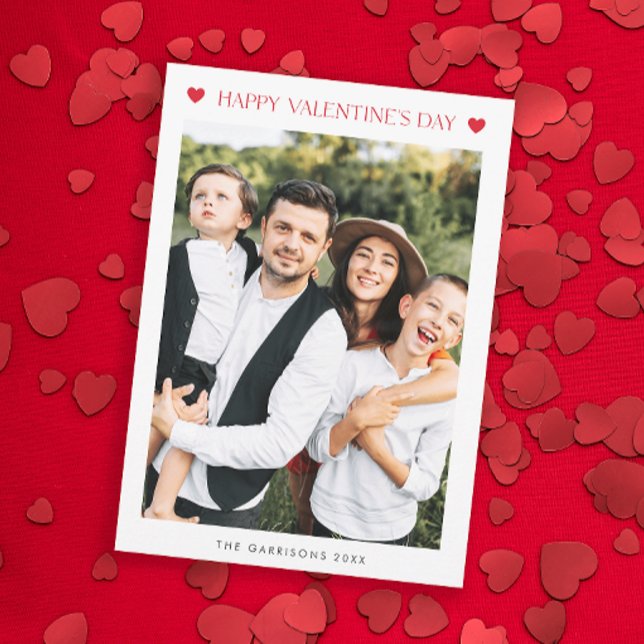 Simple 2 Photo Valentine's Day Holiday Card (Simple 2 Photo Valentine's Day Photo Card.)