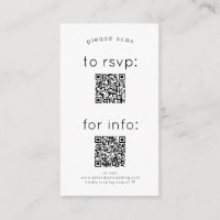 Simple 2 QR Codes RSVP and details Wedding