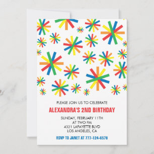 Simple 2nd birthday invitations Confetti 