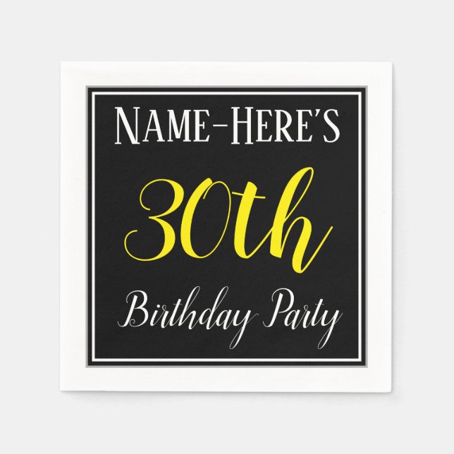 Simple, 30th Birthday Party w/ Custom Name Napkin (Front)