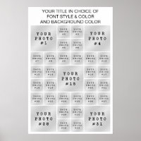 Simple 33 Photo Collage Custom Colour and Text