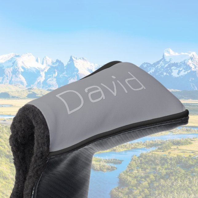 Simple 3 Dimensional Looking Text | Grey Golf Head Cover (Creator Uploaded)