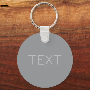 Simple 3 Dimensional Looking Text   Grey Key Ring