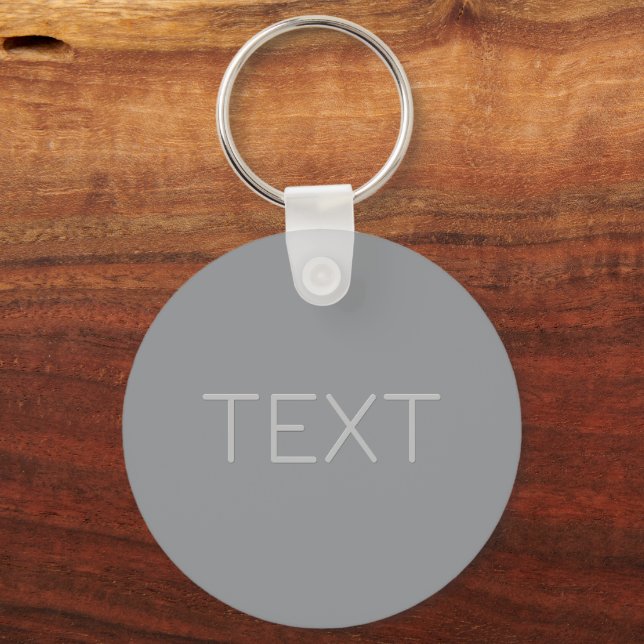 Simple 3 Dimensional Looking Text | Grey Key Ring (Front)