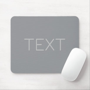 Simple 3 Dimensional Looking Text Grey Mouse Pad