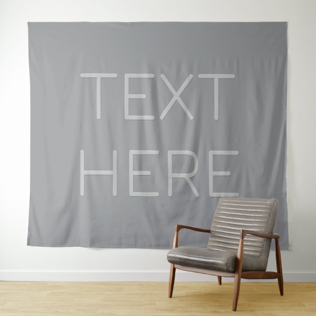 Simple 3 Dimensional Looking Text | Grey Tapestry (In Situ (Horizontal))