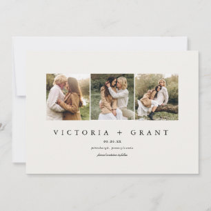 Simple 3 Photo Save the Date Photo card
