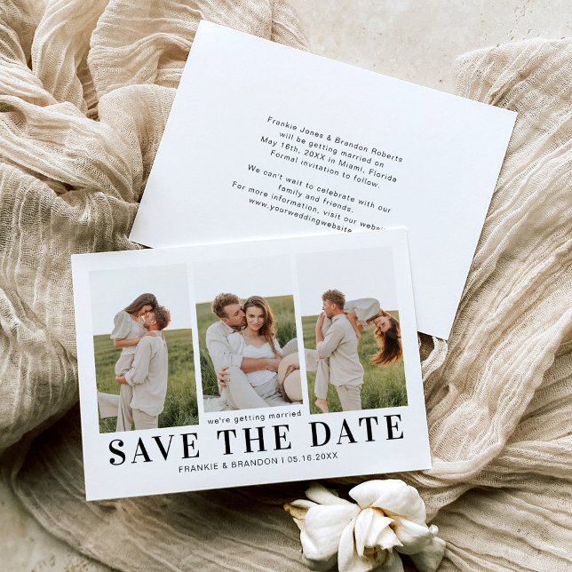 Simple 3 Photo Wedding Save the Date (Creator Uploaded)