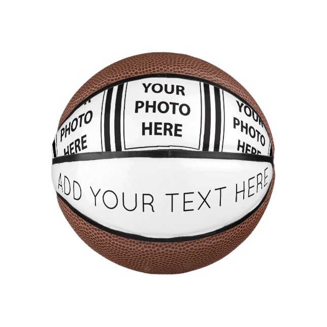 Simple 3 Photos & Add Text –  Upload Picture  Mini Basketball (Front)