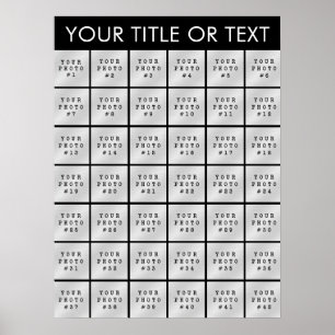 Simple 42 Photo Collage Personalised Custom Colour Poster