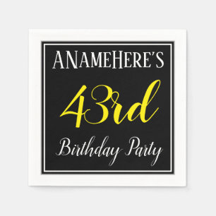 Simple, 43rd Birthday Party w/ Custom Name Napkin