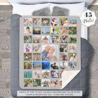 Simple 45 Photo Collage Custom Colour Personalised