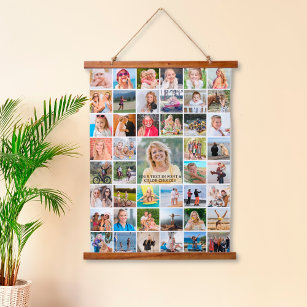Simple 45 Photo Collage Personalised Custom Hanging Tapestry