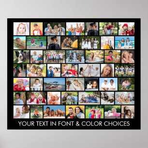 Simple 49 Photo Collage Multiple Shapes Poster