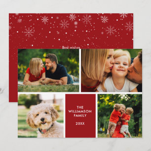 Simple 4 Photo Collage Holiday Card