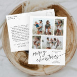 Simple 4 Photo Collage Script Merry Christmas Holiday Postcard<br><div class="desc">Simple 4 Photo Collage Script Merry Christmas Holiday Postcard. Click the edit button to customise with your photos and text.</div>